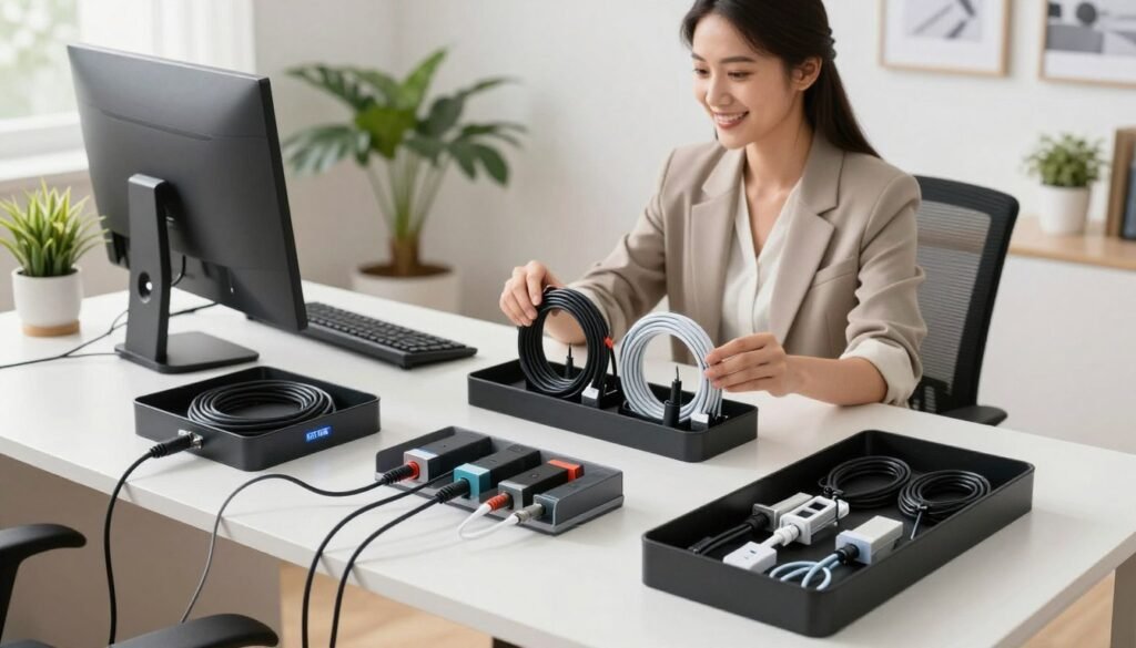 Choosing cable management for office desk