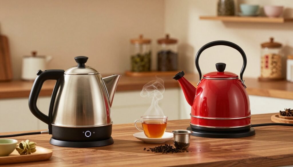 Comparing electric kettles and stovetop kettles for kitchen use