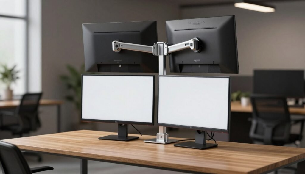 Ergotron LX Dual Stack Arm premium monitor mount