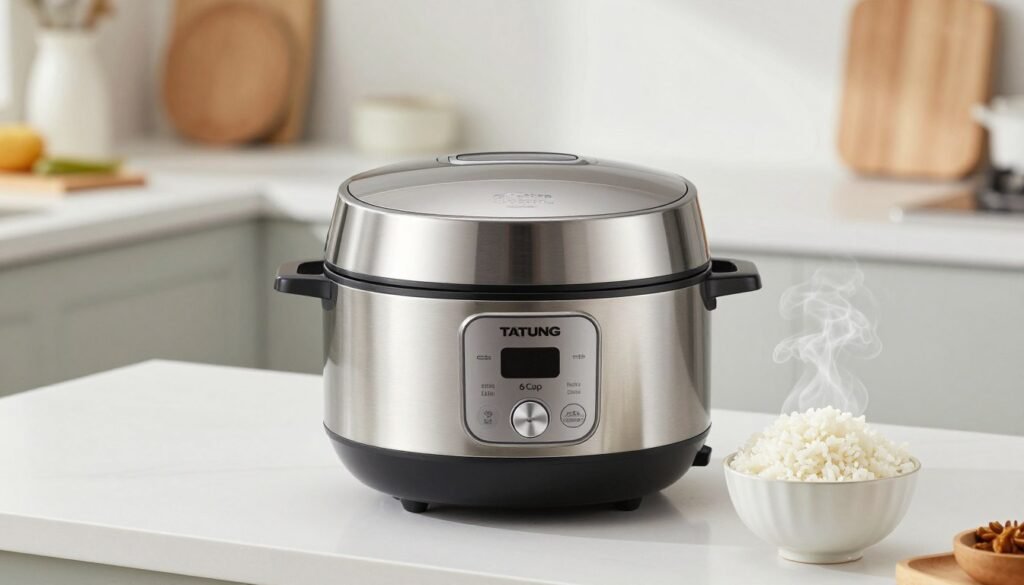 Tatung Electric 6-Cup Rice Cooker stainless steel