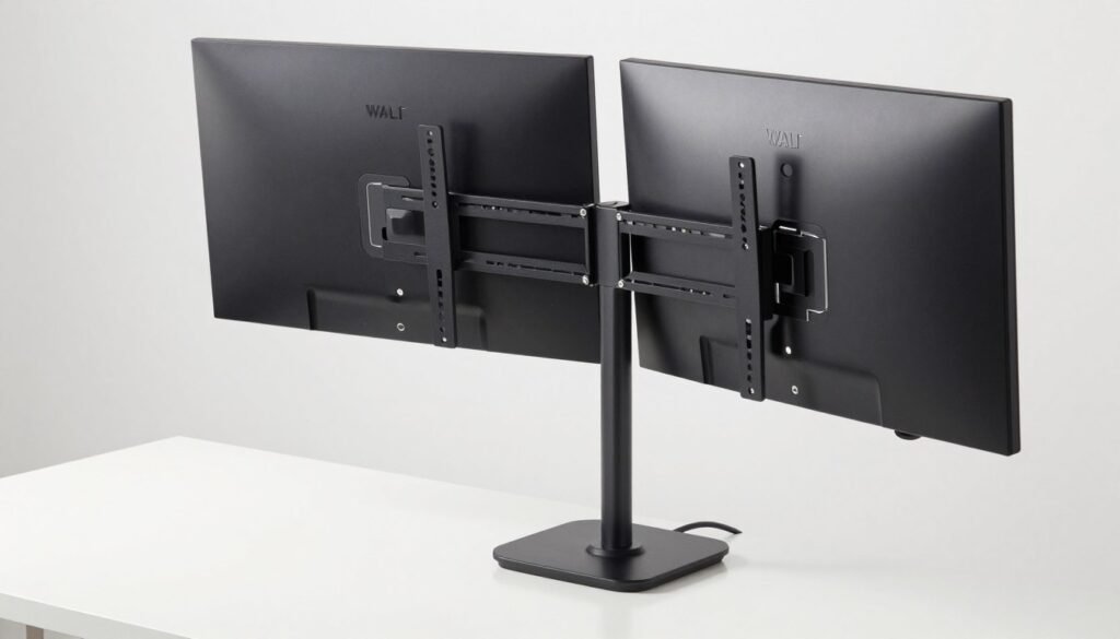 WALI Dual Post Arm monitor mount