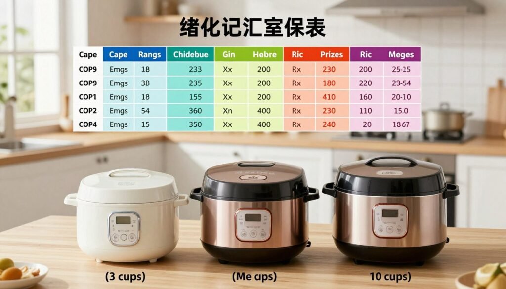 rice cooker capacity chart