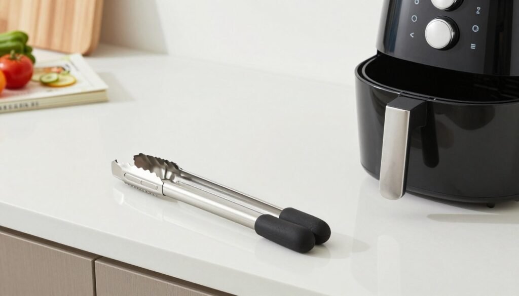 silicone tipped tongs for air fryer nonstick safe