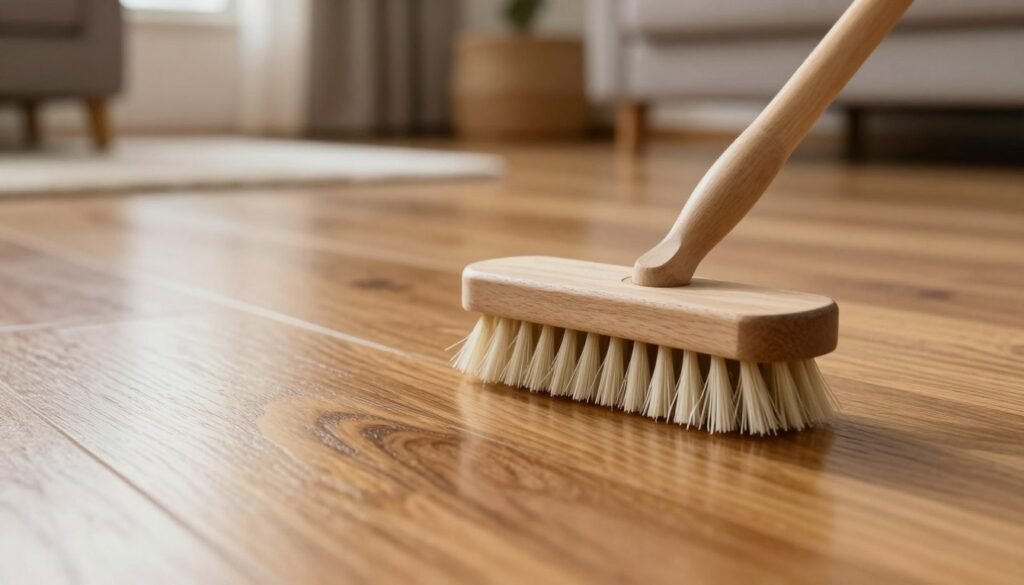 soft roller brush on hardwood floors