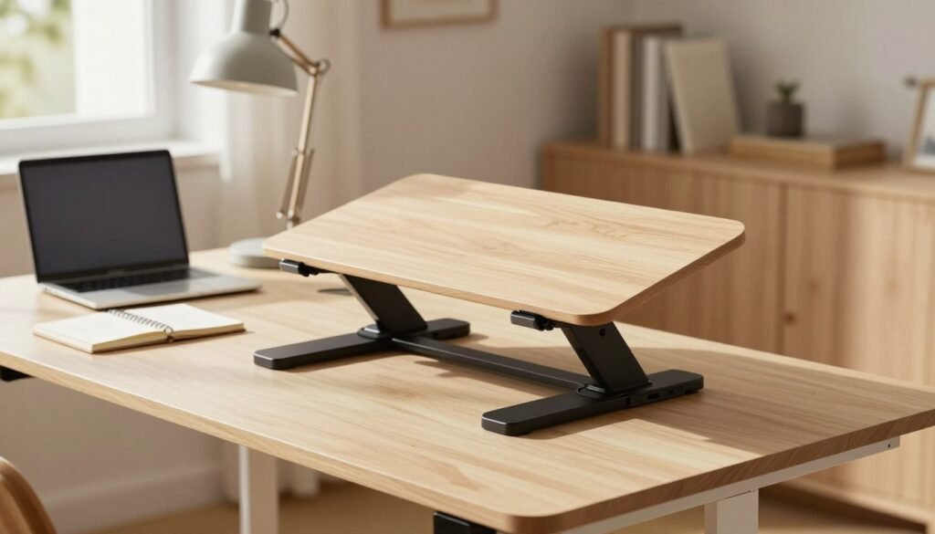 standing desk converter for small workspace